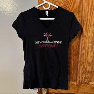 Black Tee with Sparkling Wine Design XL